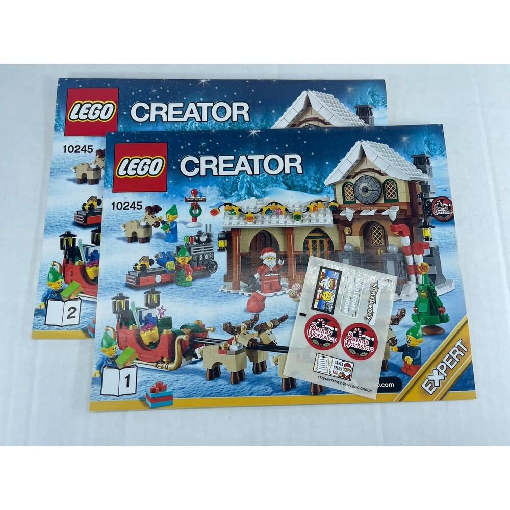 INSTRUCTIONS ONLY FOR LEGO 10245 Santa’s Workshop‎ 2014 Book 1 & 2 and Stickers